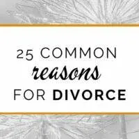 Banner: 25 common reasons for divorce